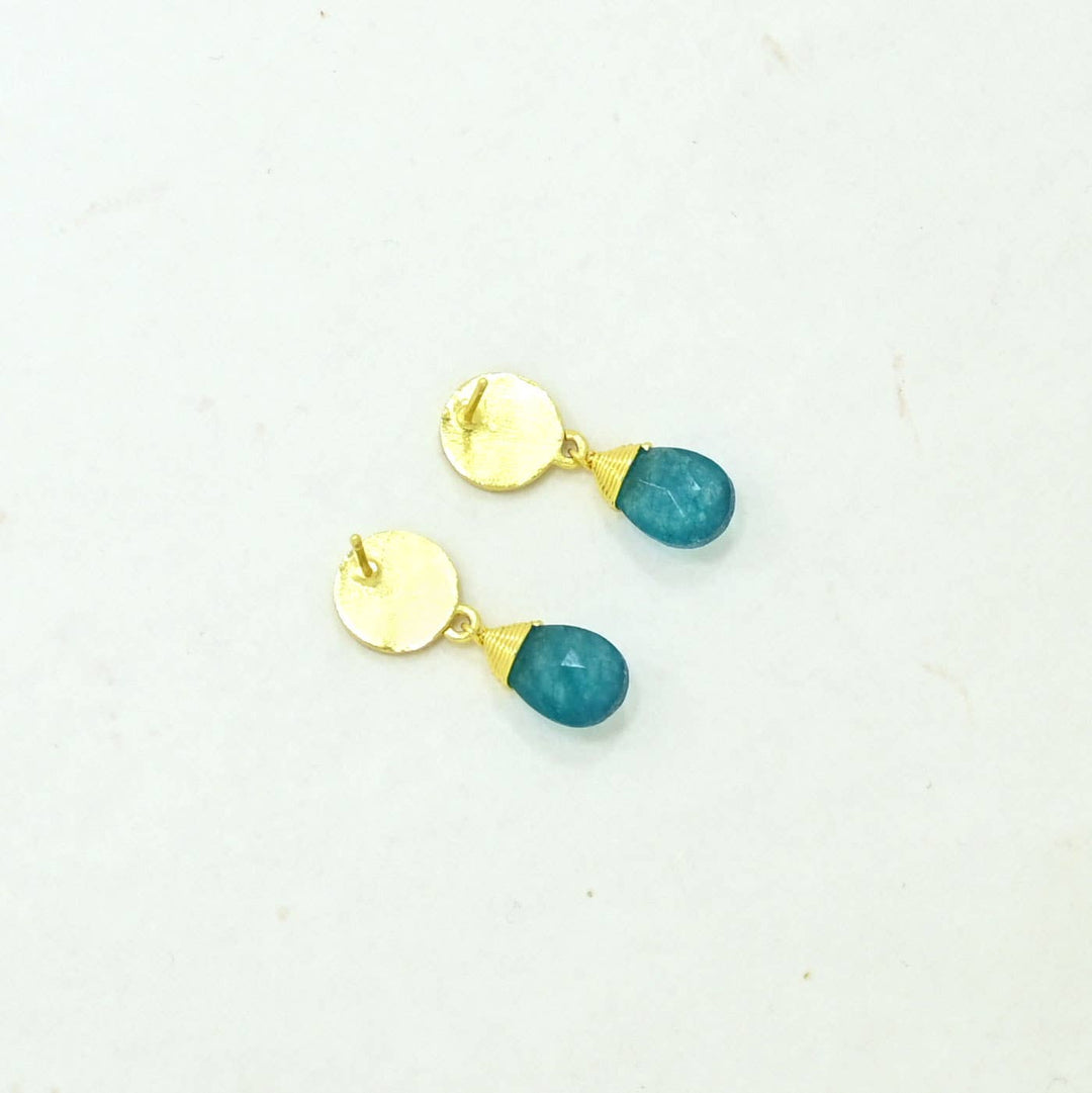 Abigail Earring - Neon Blue Jade