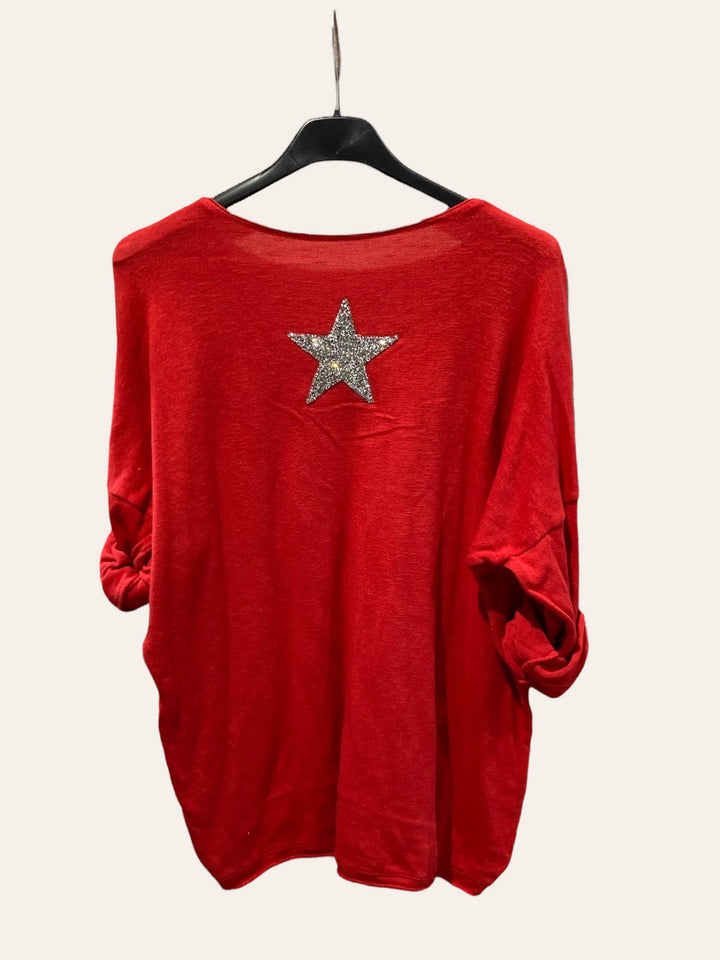 Cotton top with a rhinestone star : CAMEL