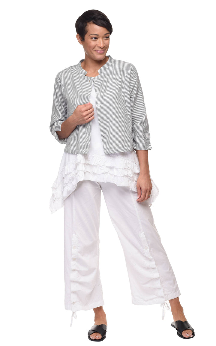Tulip Clothing - CV13 Dakota Jacket Top in Ticking Stripe*: S