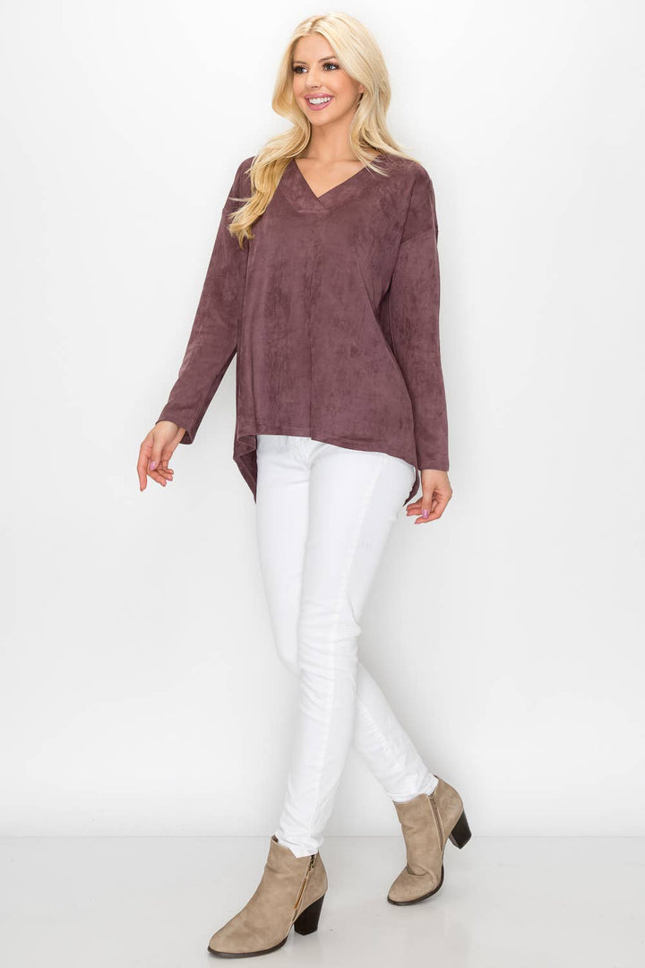 Andrea Suede Top: PEACOCK / XL / A5415