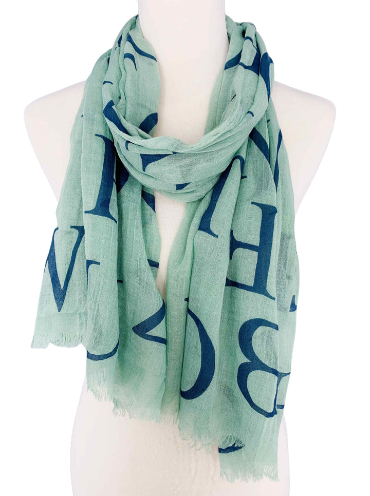 Alphabet Prints Scarf: Orange