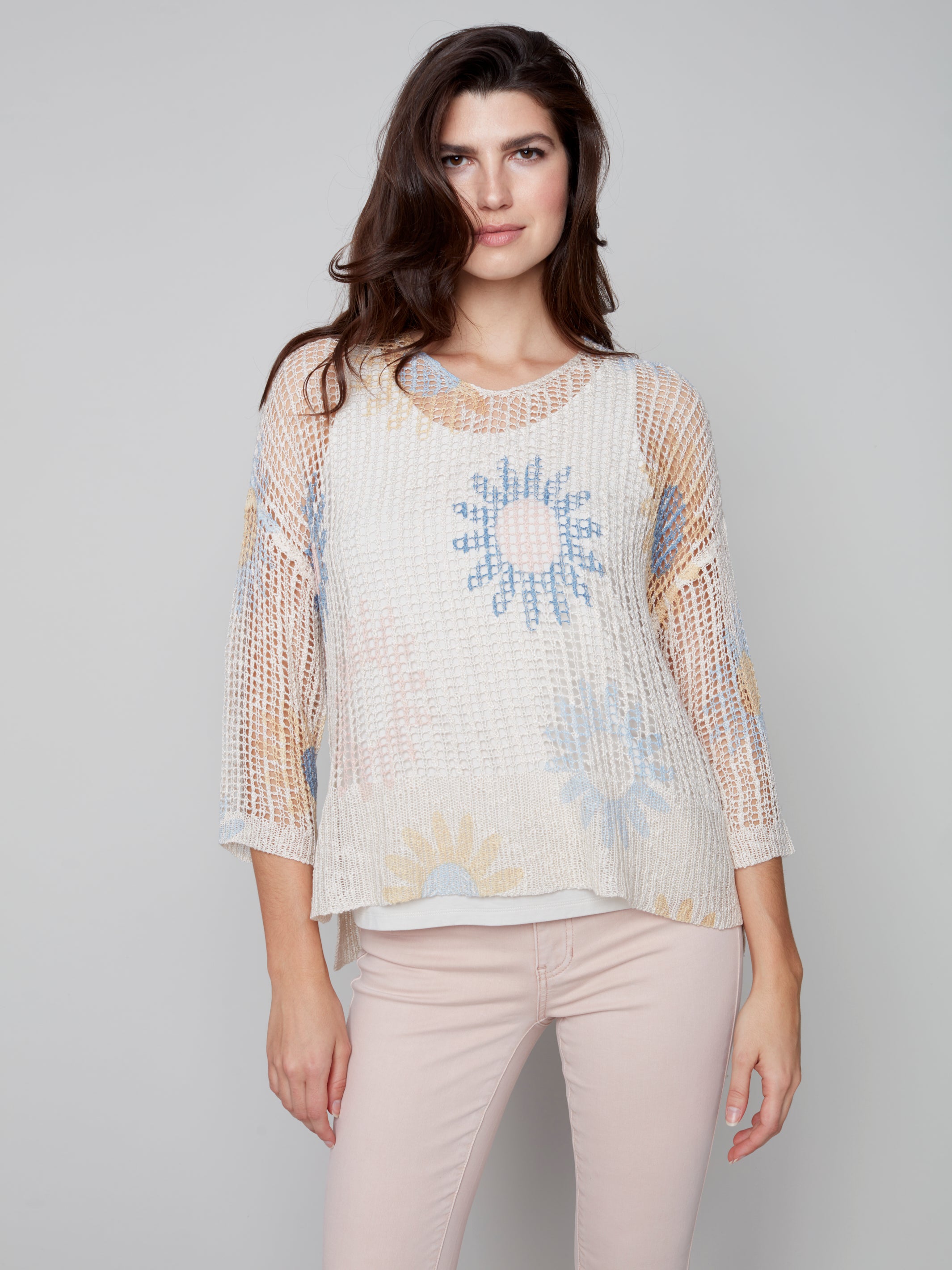 トップス Art Print Rib Knit MARTE sahara SPT6133-BCPT-SS25-