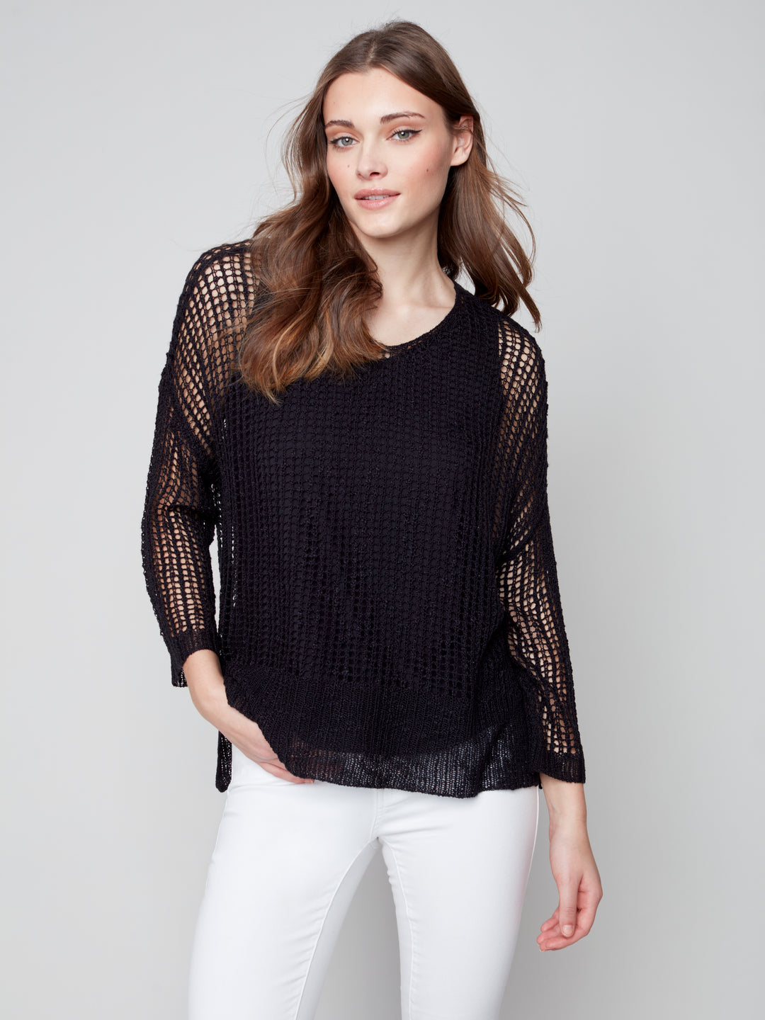 Fishnet Crochet Sweater - C2326R