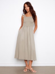 C3235 MAXI SMOCK DRESS