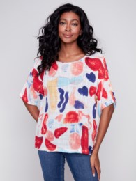 PRINT COTTON BLOUSE C4296