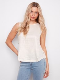 C4425 FOIL LINEN TOP
