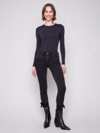C5123 VELVET BOW JEAN