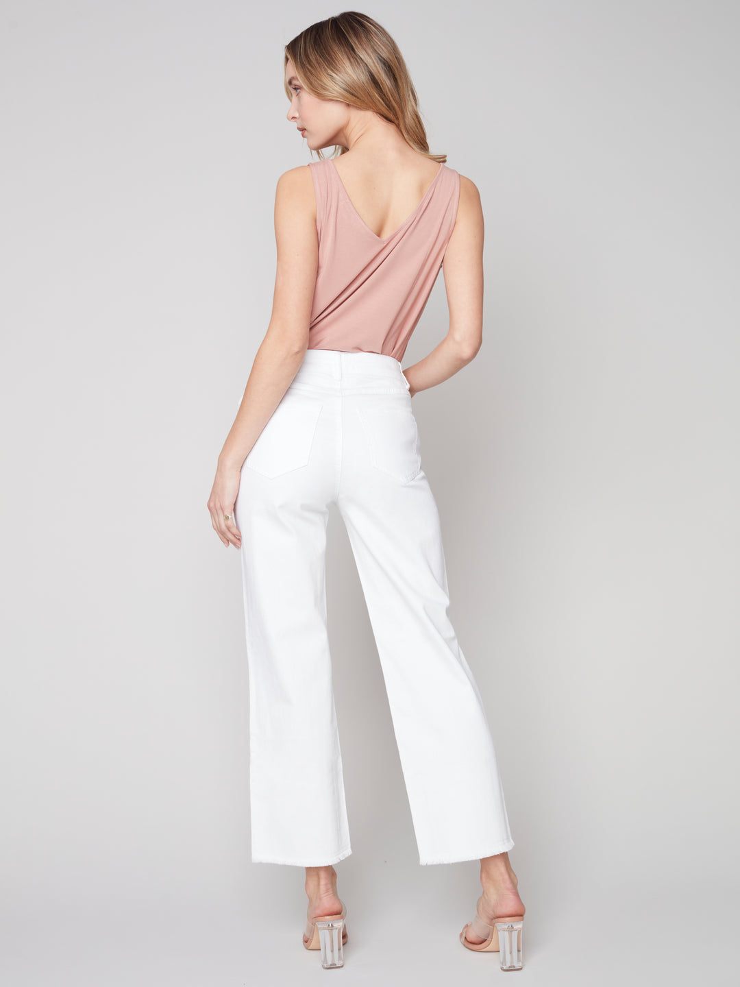 Modern Wide Leg Jean - White - C5324