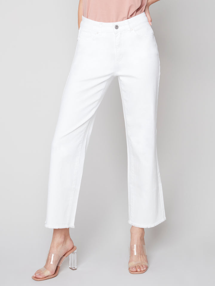 Modern Wide Leg Jean - White - C5324