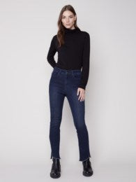 Fringe Hem Denim Pant C5429