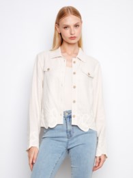 C6398 EMBR HEM LINEN JKT