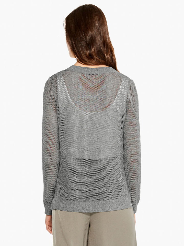 Mesh V-Neck Sweater M231116