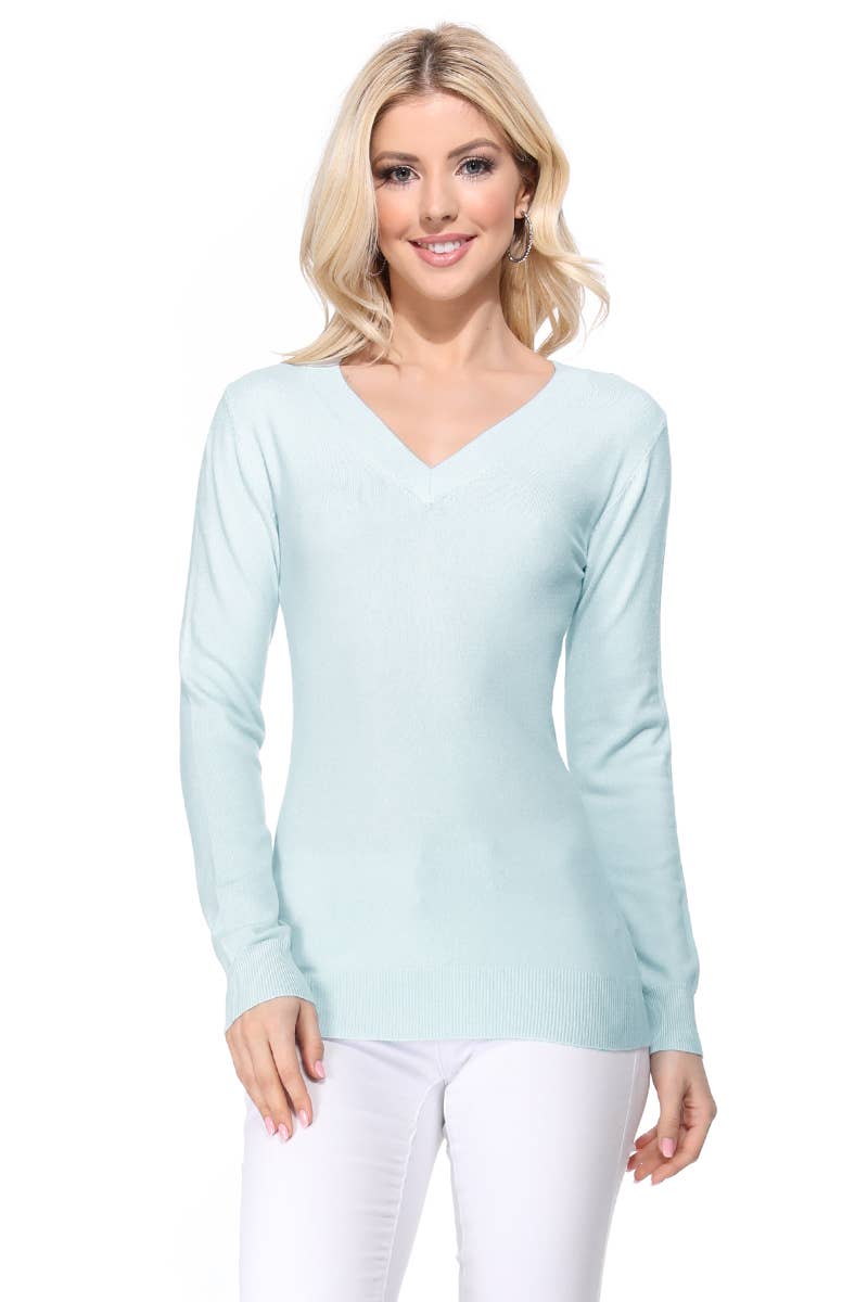 V-Neck Soft Sweater  MK5501: NAVY / S