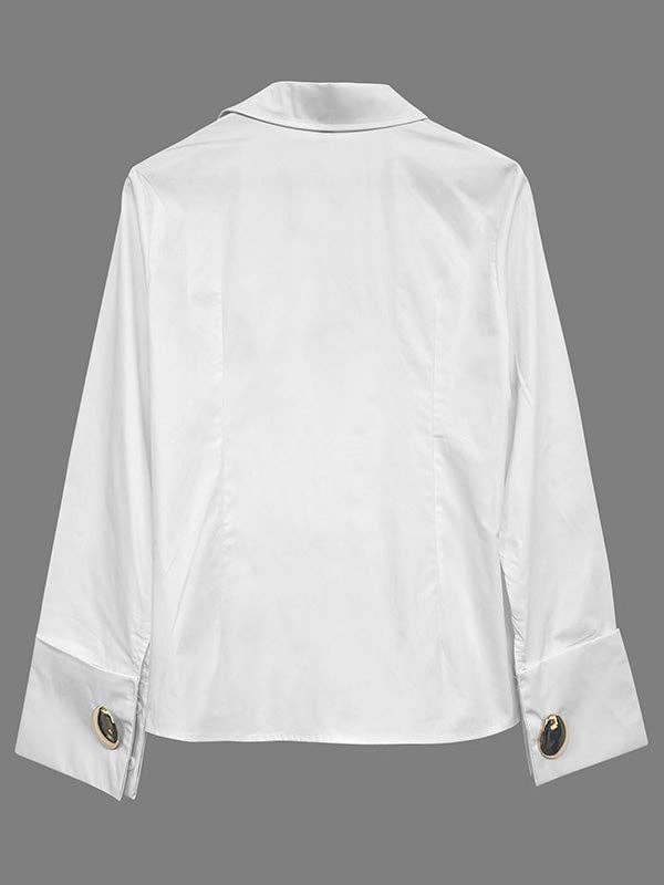 L/S Blouse Cuff: WHITE / L
