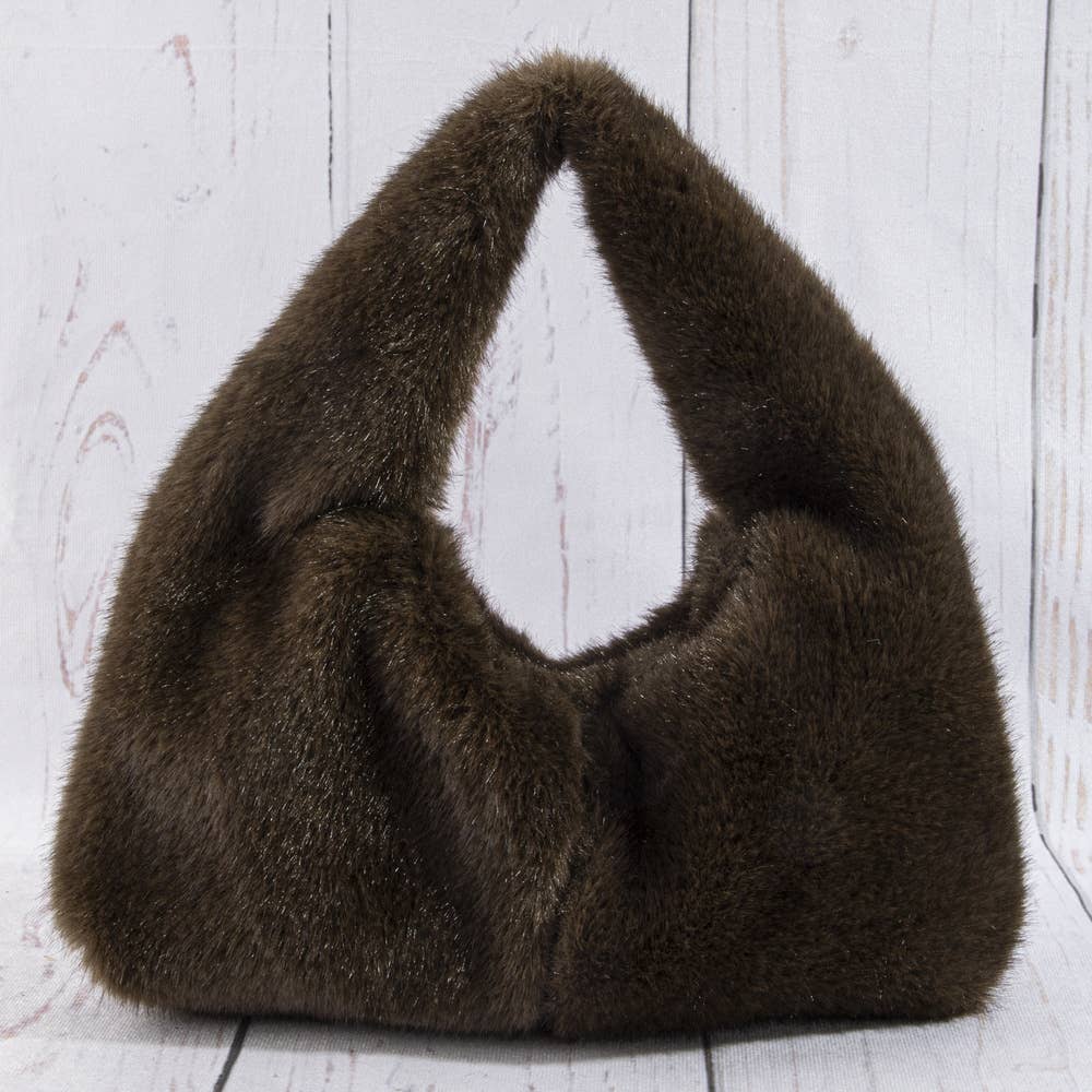 Plush Fur Mini Hobo Bag
