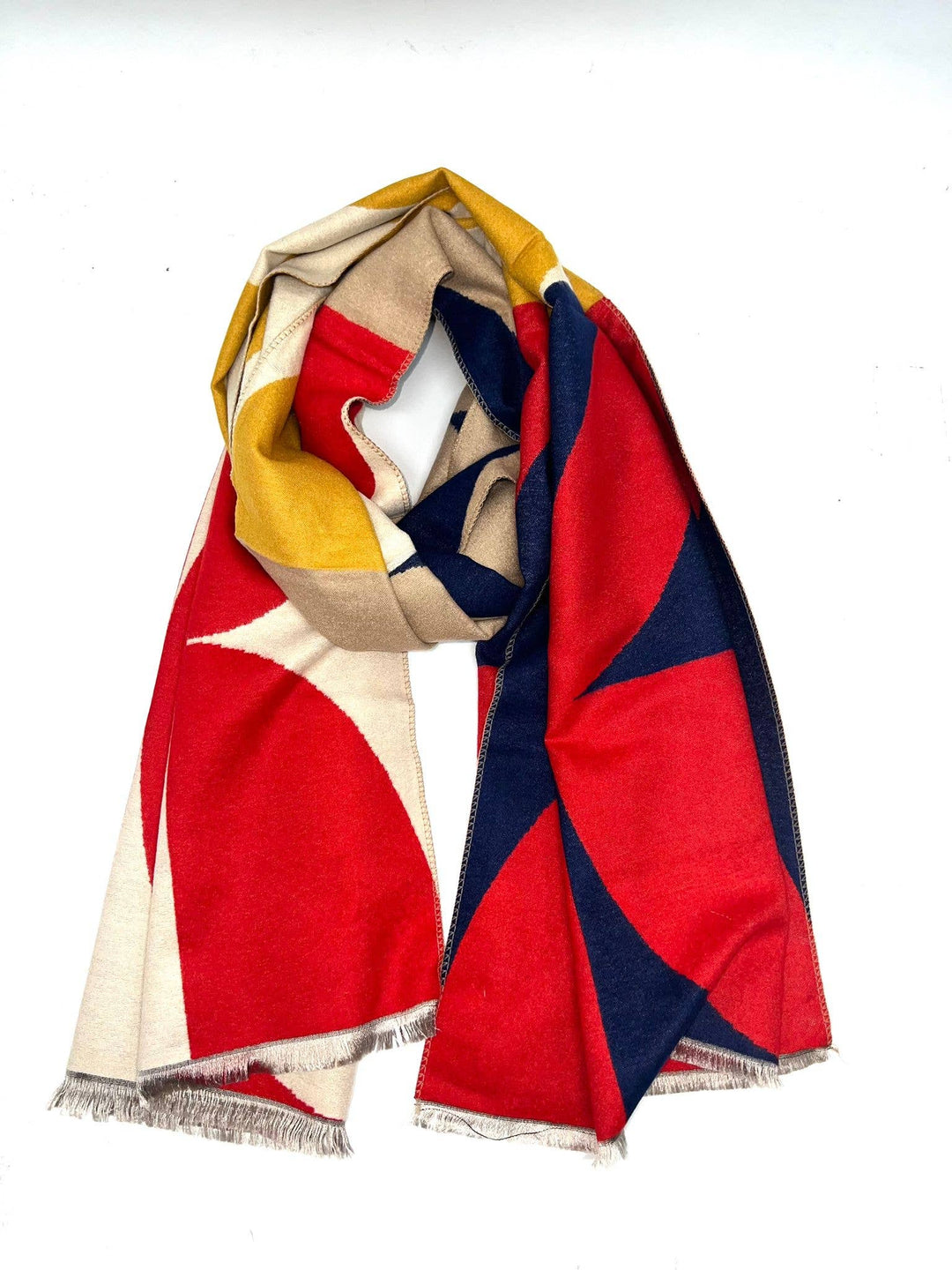 HH-275 Chic Scarf with GeoPattern: Black