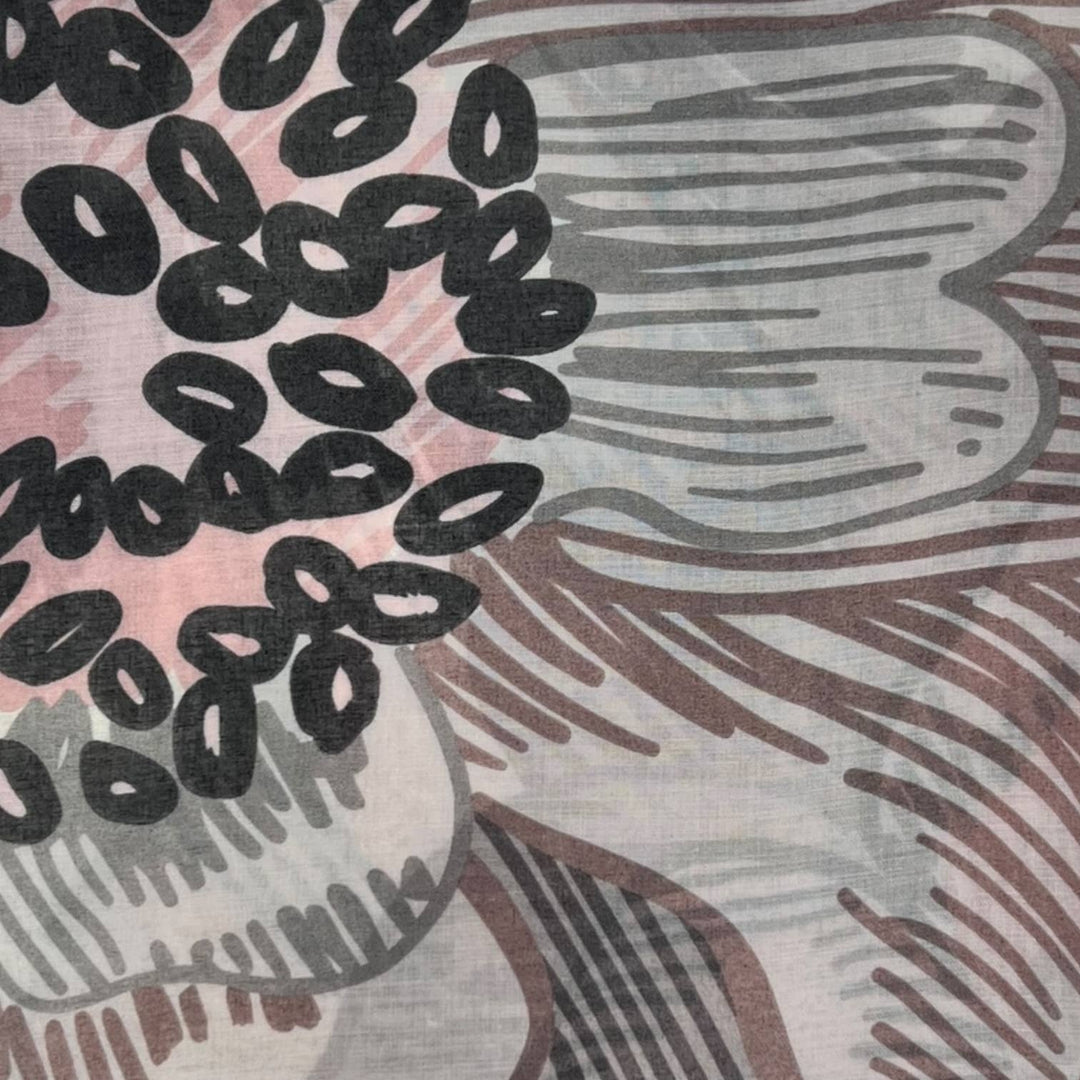 Big flower printed scarf: Mocca