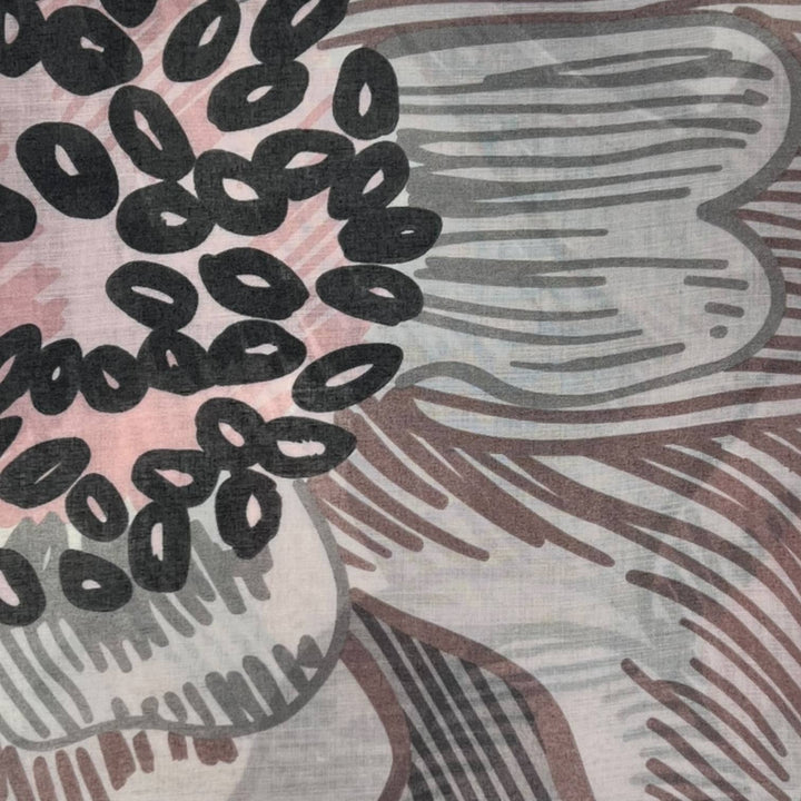 Big flower printed scarf: Mocca