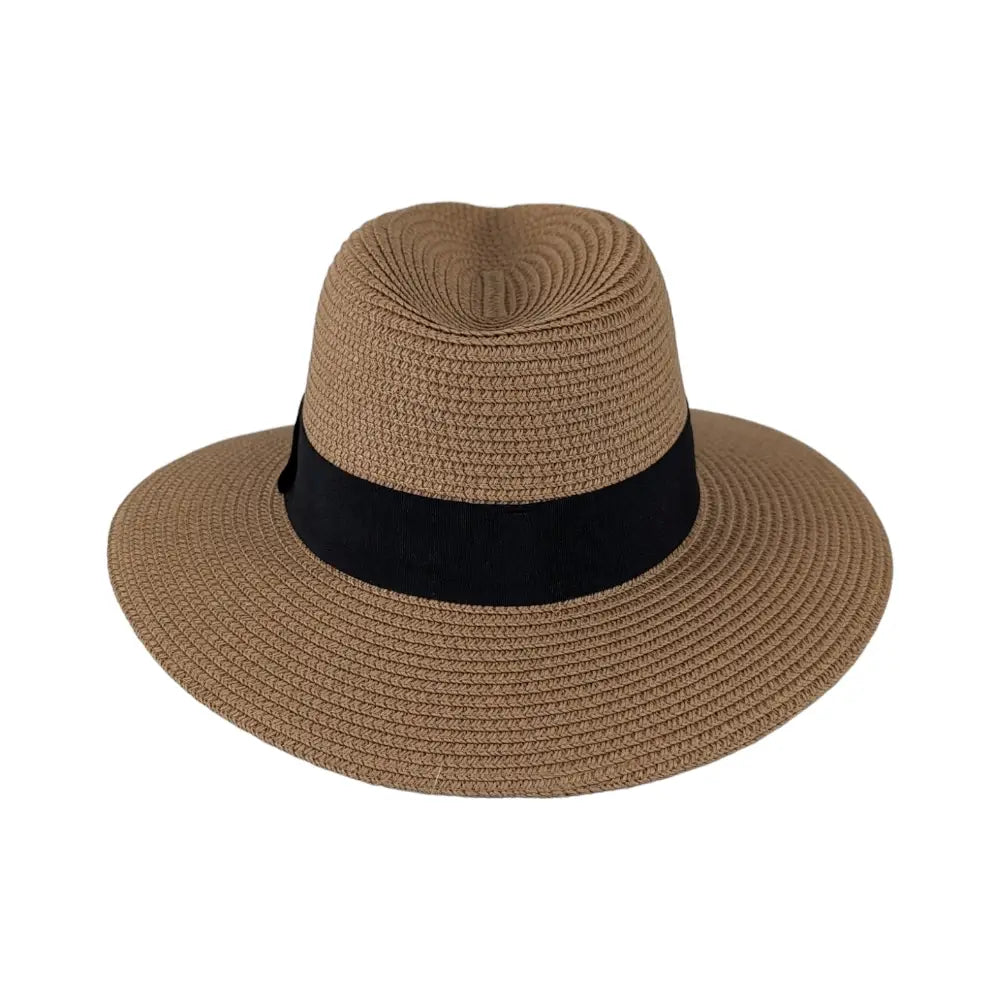 Safari Fedora Straw Hat: Beige
