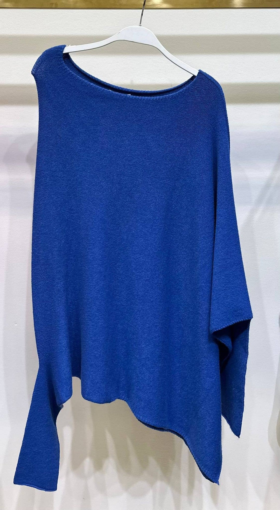 ASYMMETRICAL SWEATER: Cobalt Blue XS/S