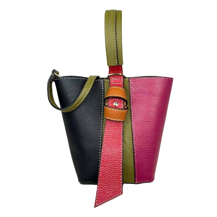 Multicolor  Leather Bag: Flock