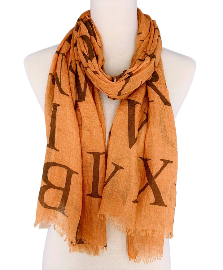 Alphabet Prints Scarf: Aqua