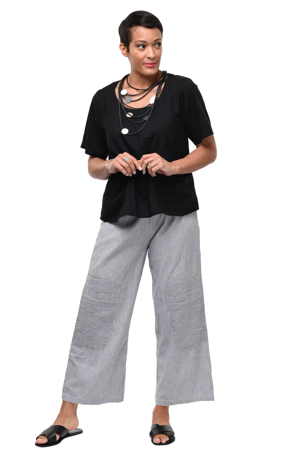 Tulip Clothing - CV404 Carmella Pullover in Black*: Black / XS