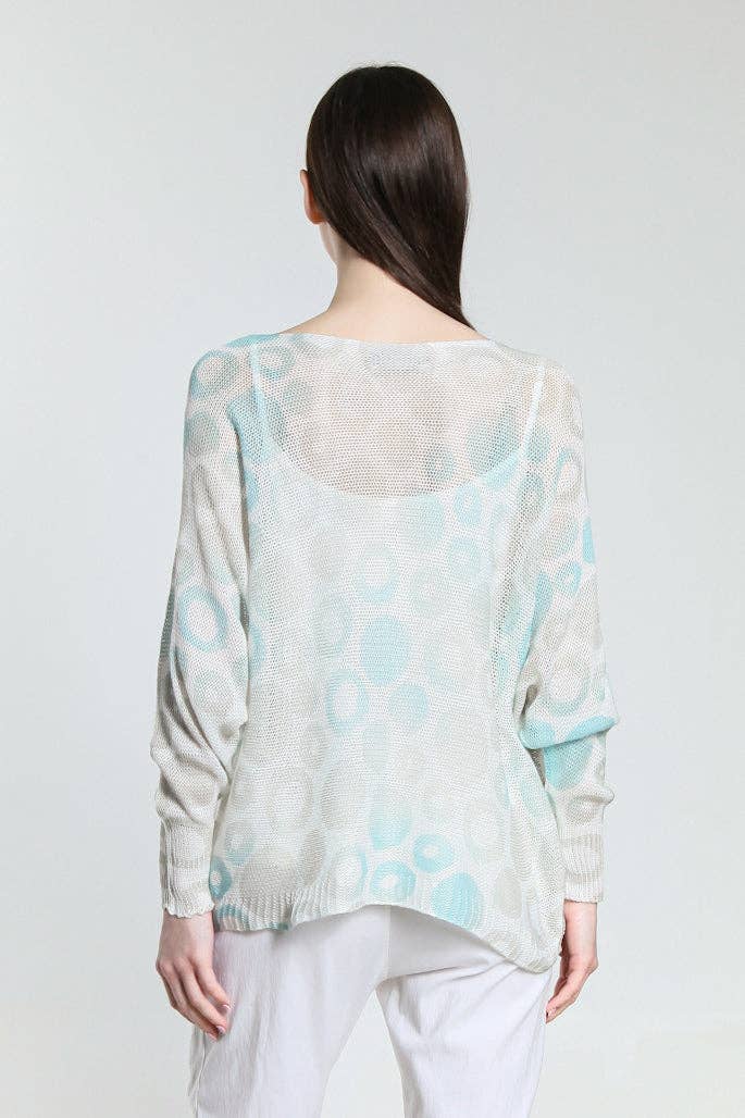 Bubbles Sweater (BLS424B): Aqua / Gold