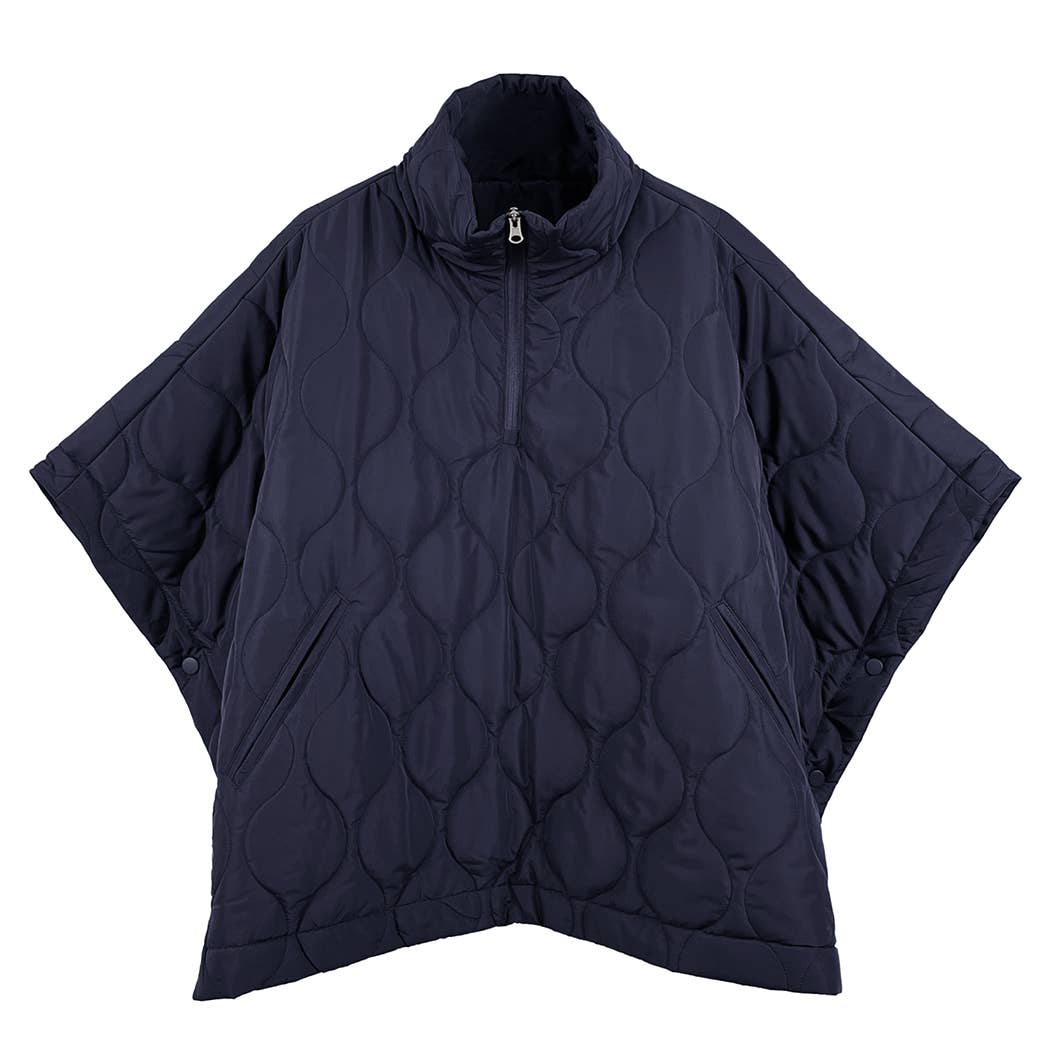 Quilted Cape Poncho Jacket : IVY / O/S