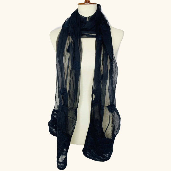 Circles and Dots - Black Scarf