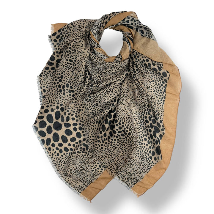 Leopard dots print scarf : Mocca