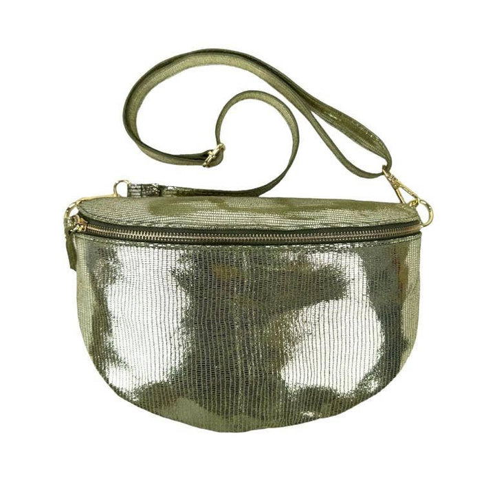- Italian Leather Waist Bag Large: Black