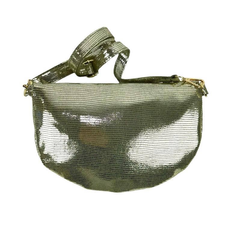 - Italian Leather Waist Bag Large: Black