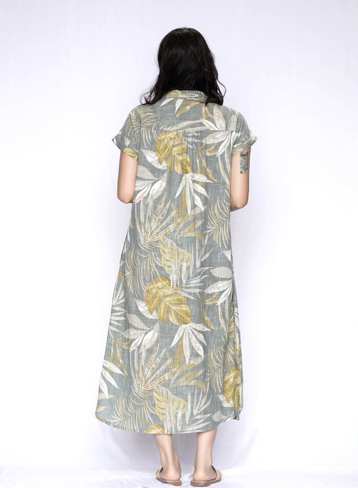 Aya Geo Dress: Mustard / L