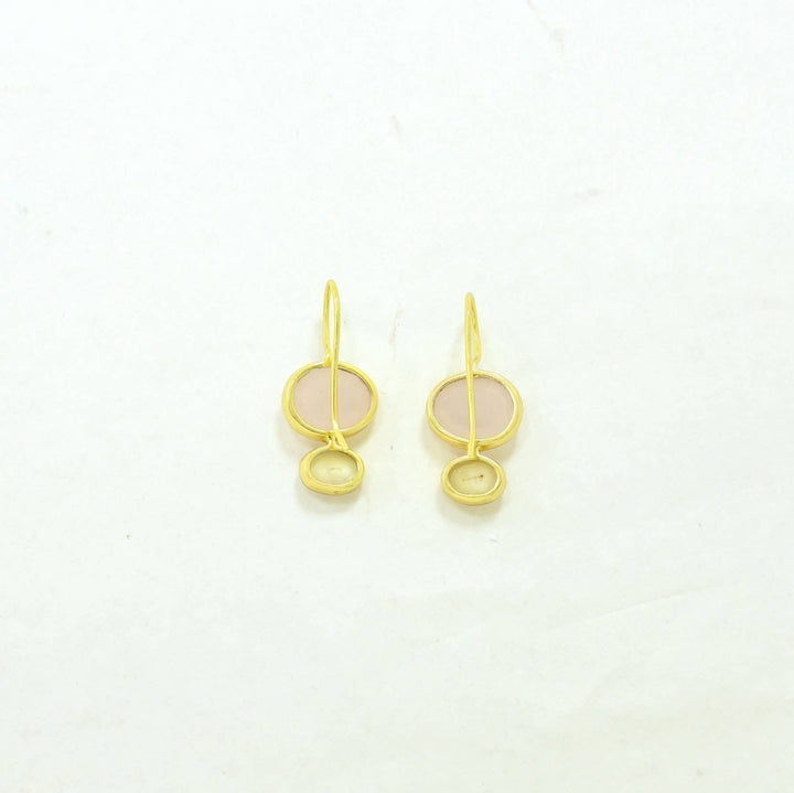 - Primrose Earring - Rose Quartz & Pearl
