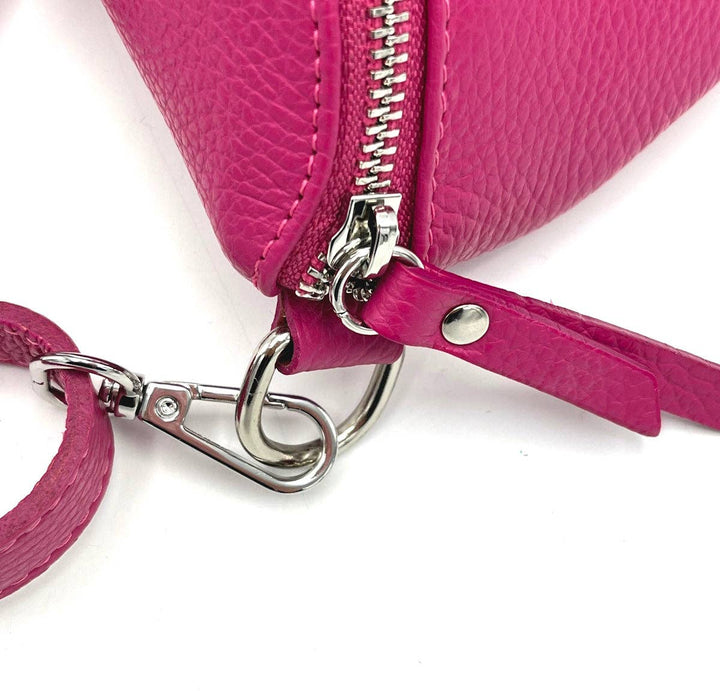 Leather Waist Bag, Made in Italy, 112466: Blk