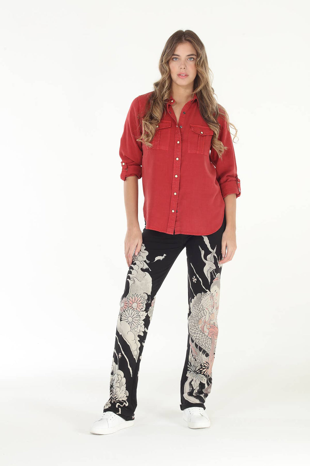 4360-Dragon Pant with Raw Hem: Charcoal / L