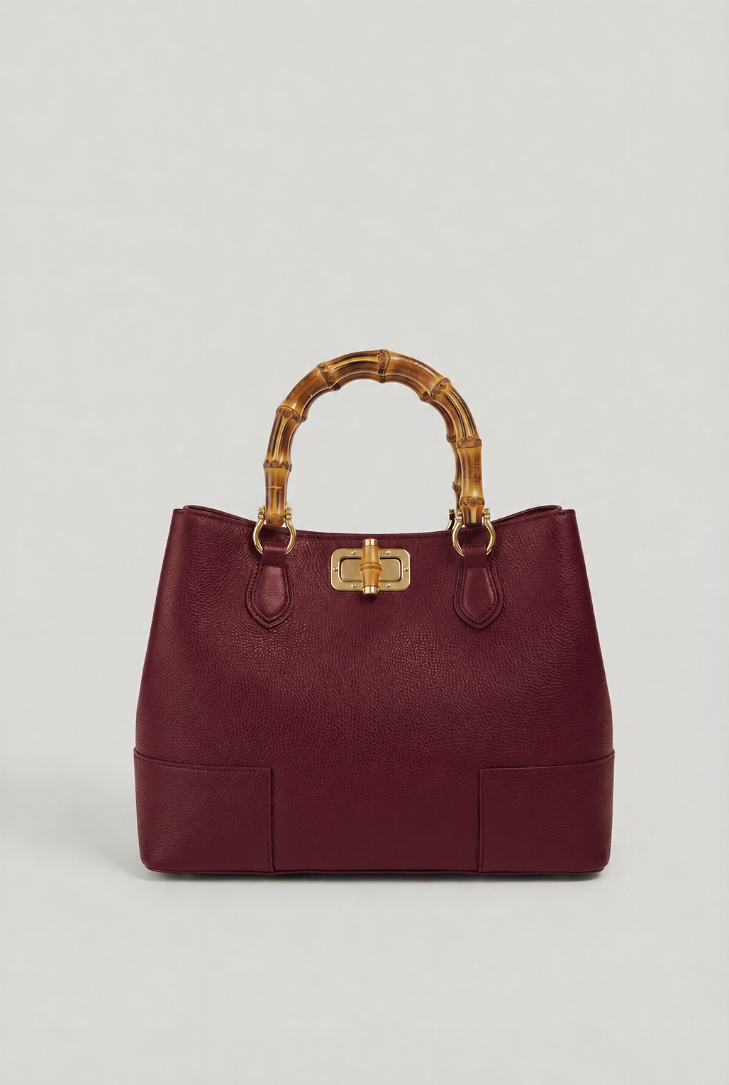 Bamboo Bag in Leather – Made in Italy Moro