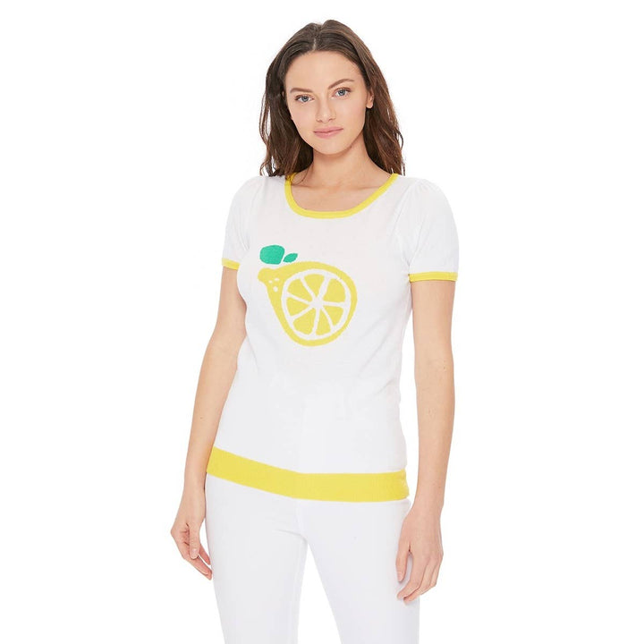 Lemon Print Sweater: / S