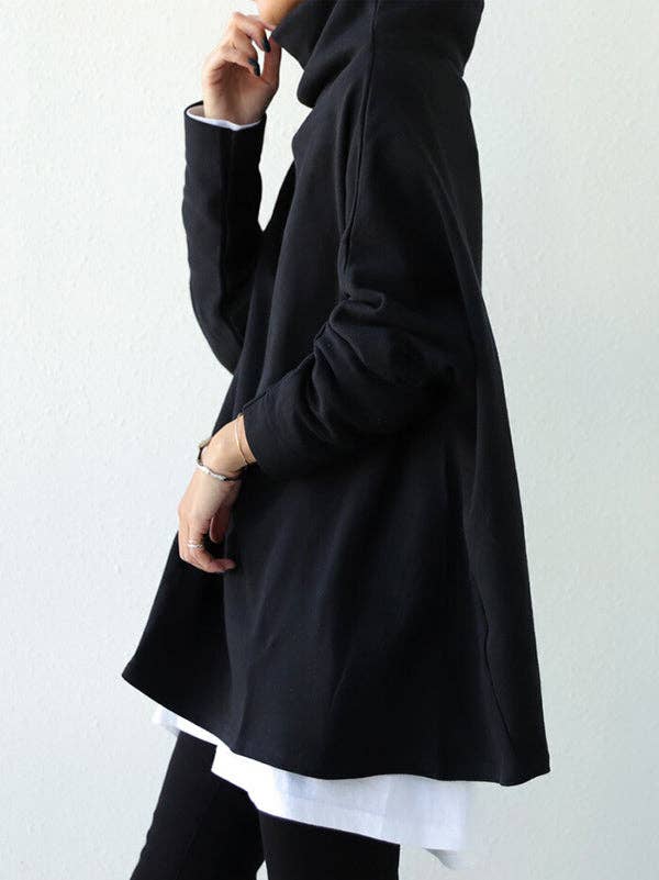 Black&Gray Oversize T-Shirt: BLACK / S