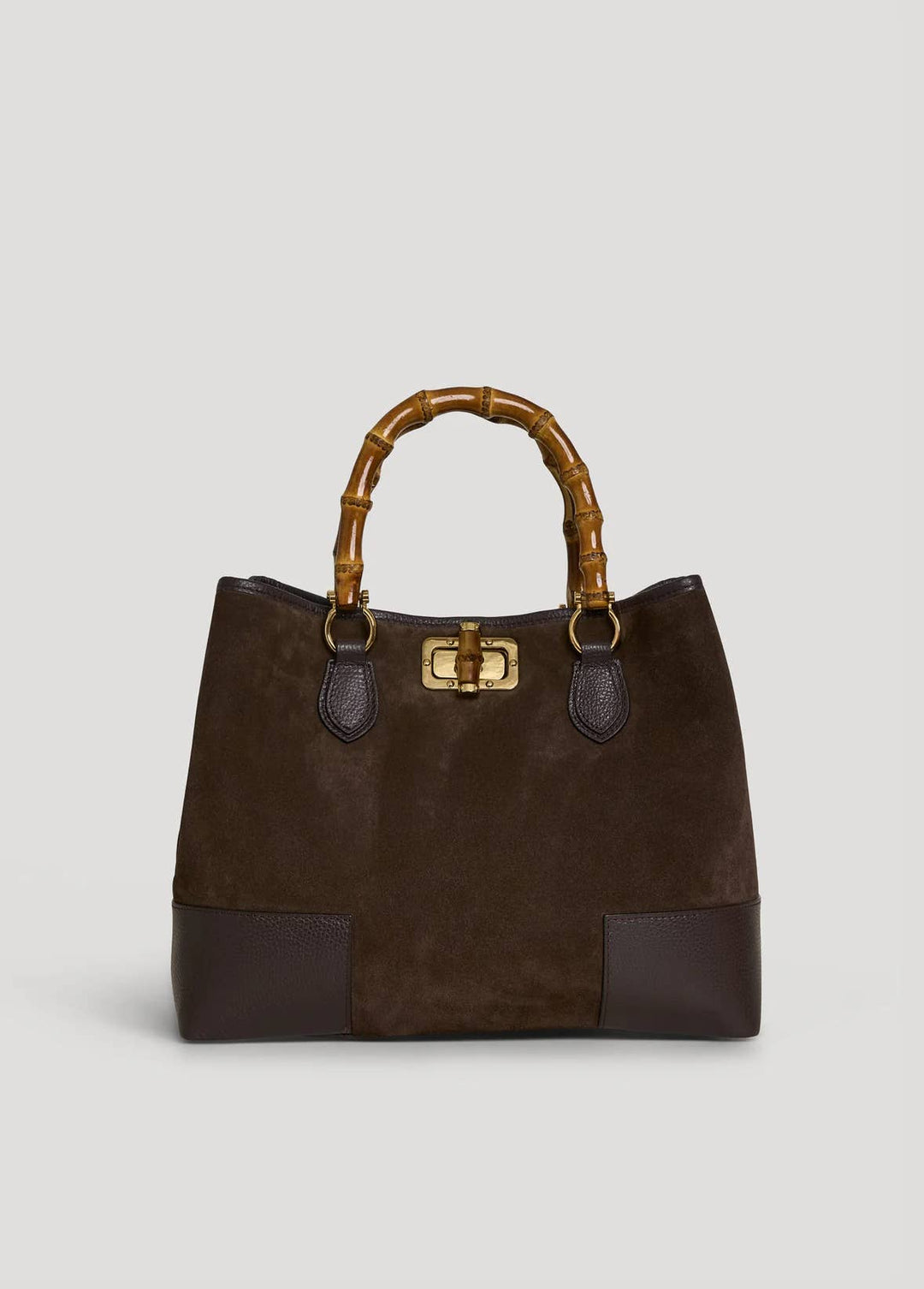 Handbag Italian Suede Leather: Nero