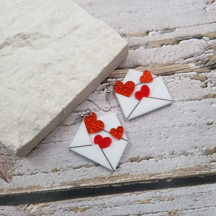 SMS Envelope Heart Earrings