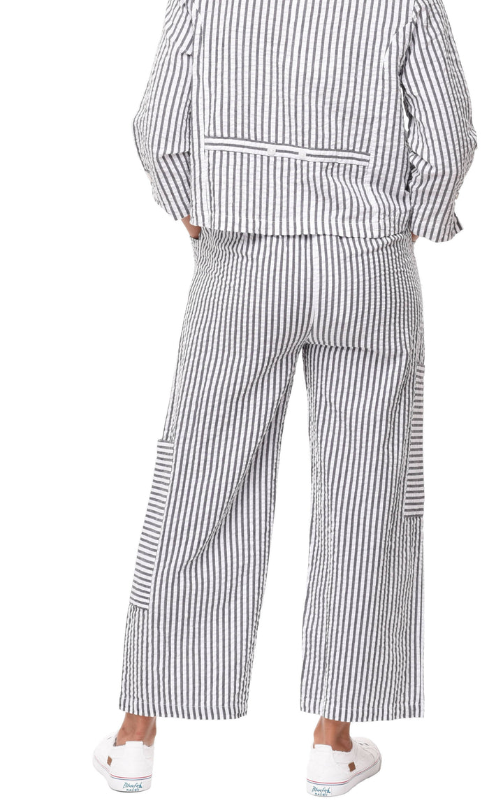 Tulip Clothing - CV1115 Roxanne Pant in Murphy Seersucker Stripe*: XS
