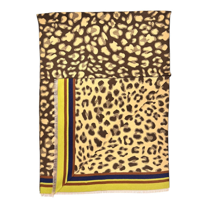 Leopard print cashmere: Teal