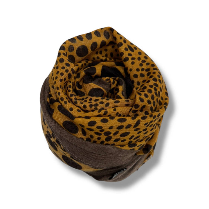 Leopard dots print scarf : Mocca