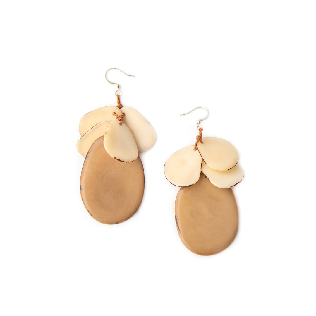 Jordin Earrings: Burgundy/Cafe con Leche