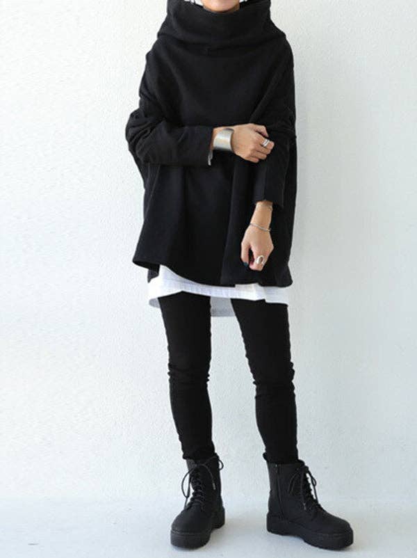 Black&Gray Oversize T-Shirt: GRAY / L