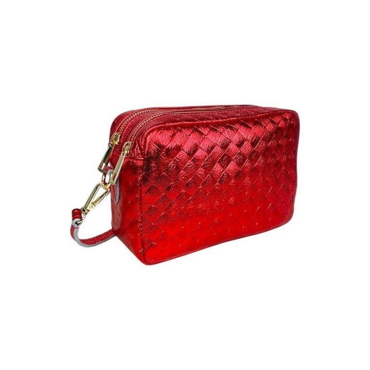 Crossbody Bag in Leather: Silver