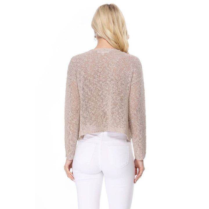 V-Neck Crop Pullover: GREY