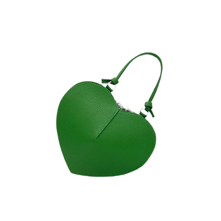 Heart Leather bag, Made in Italy,112587: Orange